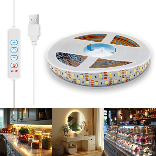 USB Led Strip Light 5V,3.28Ft Flexible Led Strip Lights with Self Adhesive,Dimmable Light Strips 2800K-6500K for 3D Printer External Lighting,Cabine,Mirror,Tv,Table Lighting,Home DIY