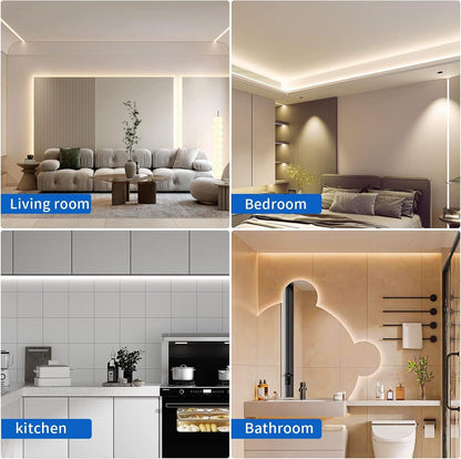 CCT COB LED Strip Lights, Tunable White Dimmable 2700K-6500K, 24V LED Tape Light Kit 16.4Ft/5M,8Mm Wide,High Density Cri90+With Ul-Listed Adapter,For Bedroom,Kitchen,Diy Lighting