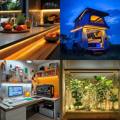 USB Led Strip Light 5V,3.28Ft Flexible Led Strip Lights with Self Adhesive,Dimmable Light Strips 2800K-6500K for 3D Printer External Lighting,Cabine,Mirror,Tv,Table Lighting,Home DIY
