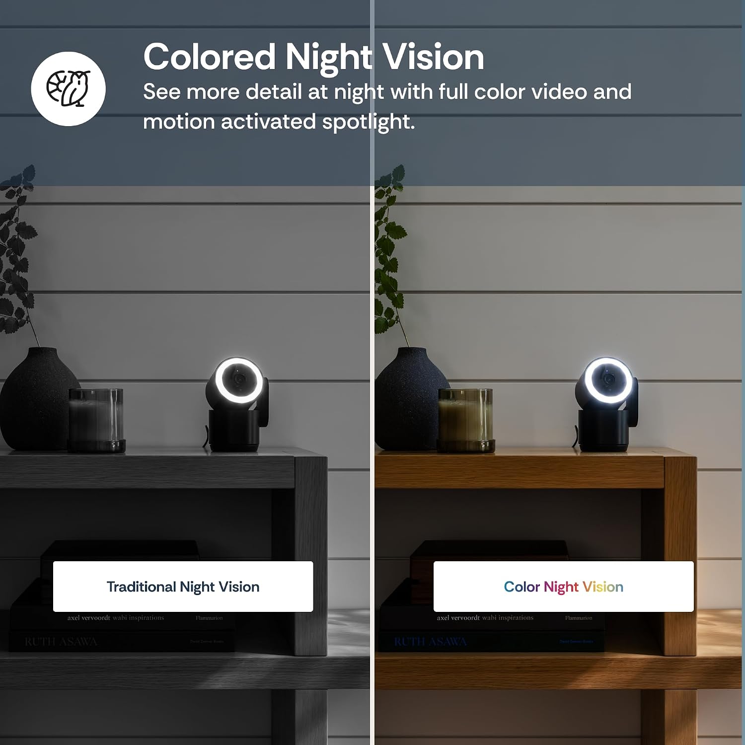 Luna 2K Indoor Cameras for Home Security, 2.4Ghz & 5Ghz Wifi, 360-Degree Pan-Tilt, Built-In Spotlight, Human Auto Tracking, Siren, Pet/Dog/Baby Camera with Phone App, Black (2026 Upgrade Version)