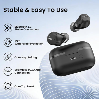 NC9 Hybrid Active Noise Cancelling Wireless Earbuds, 60H, LED Display | 6 Mic ENC Clear Calls, Deep Bass Sound, IPX8, in Ear Bluetooth 5.3 Headphones,32 Eqs via APP, Comfort Fit Ear Buds, Black