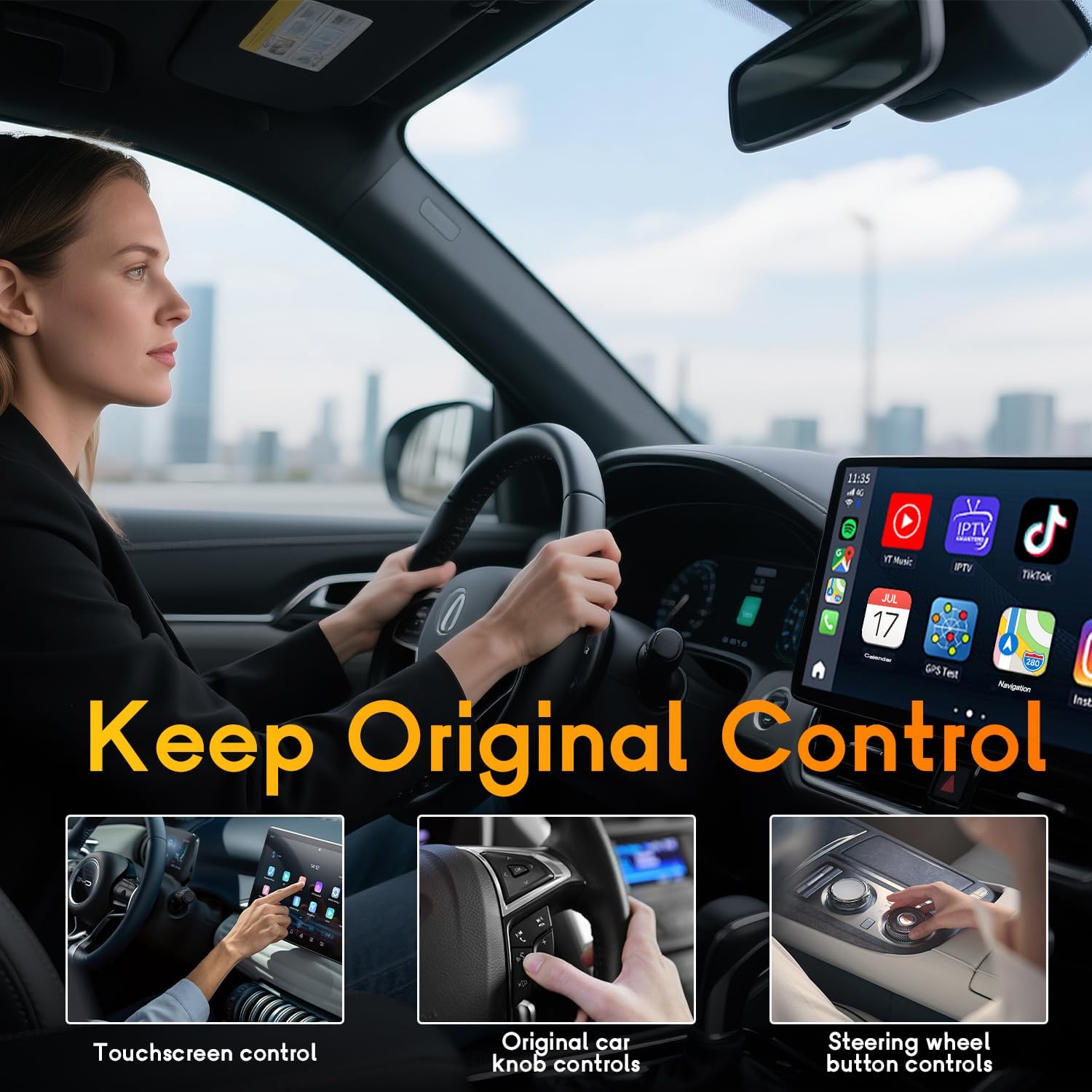 Wireless Car Play Adapter,Usb Dongle Plug & Play Dongle Converts Compatible for Carplay & Android Auto,Fast Auto Connect for Most Cars 2015-2025