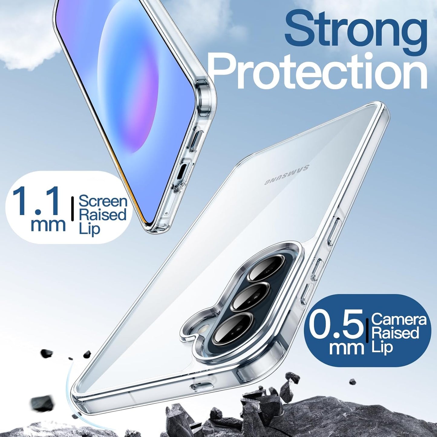 Case for Samsung Galaxy A57 5G, Non-Yellowing Shockproof Bumper Protective Phone Cover, Anti-Scratch Hard PC Back (Clear)