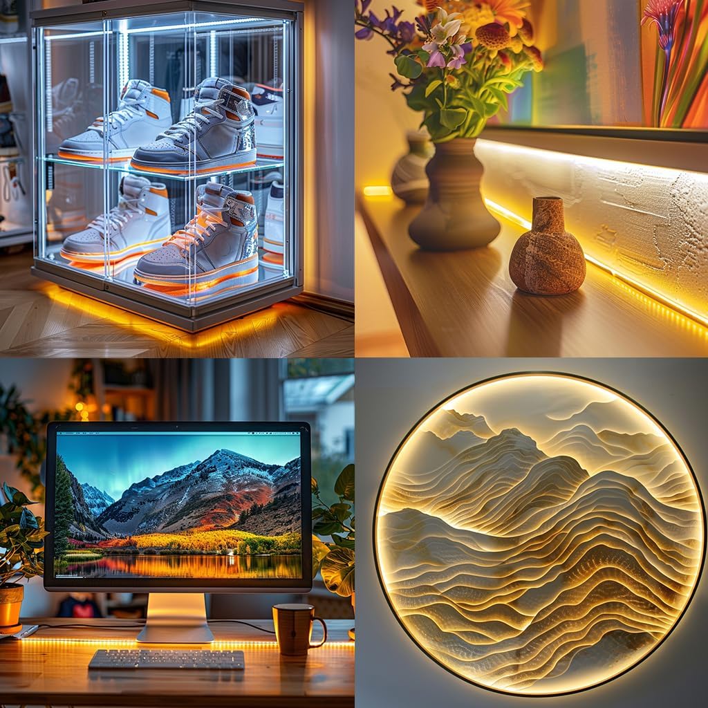 USB Led Strip Light 5V,3.28Ft Flexible Led Strip Lights with Self Adhesive,Dimmable Light Strips 2800K-6500K for 3D Printer External Lighting,Cabine,Mirror,Tv,Table Lighting,Home DIY
