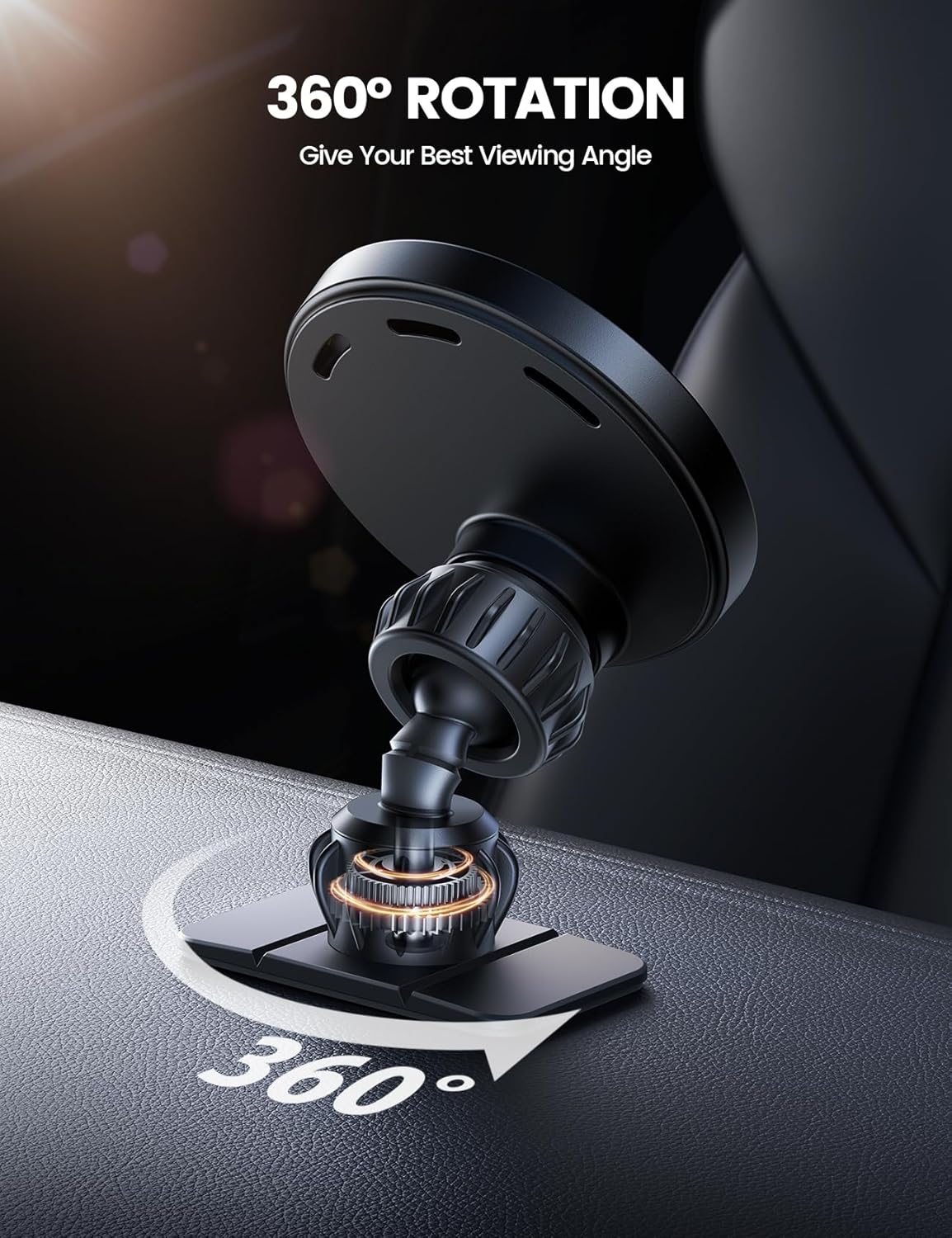 15W for Magsafe Car Mount Charger Vent Dashboard 360° for Iphone | 20X Strong Magnets Wireless Car Phone Holder Charger Phone Holder Accessories for Women Men for Iphone 17 16 15 Pro Max Black