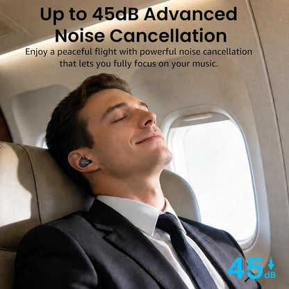 NC9 Hybrid Active Noise Cancelling Wireless Earbuds, 60H, LED Display | 6 Mic ENC Clear Calls, Deep Bass Sound, IPX8, in Ear Bluetooth 5.3 Headphones,32 Eqs via APP, Comfort Fit Ear Buds, Black