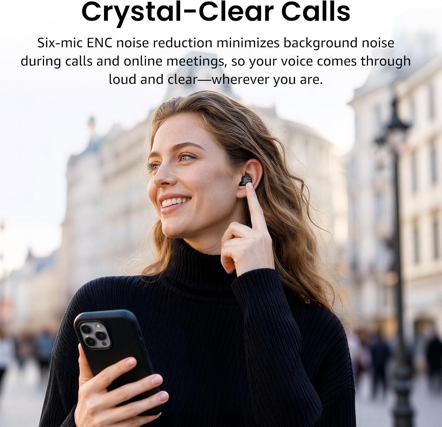 NC9 Hybrid Active Noise Cancelling Wireless Earbuds, 60H, LED Display | 6 Mic ENC Clear Calls, Deep Bass Sound, IPX8, in Ear Bluetooth 5.3 Headphones,32 Eqs via APP, Comfort Fit Ear Buds, Black