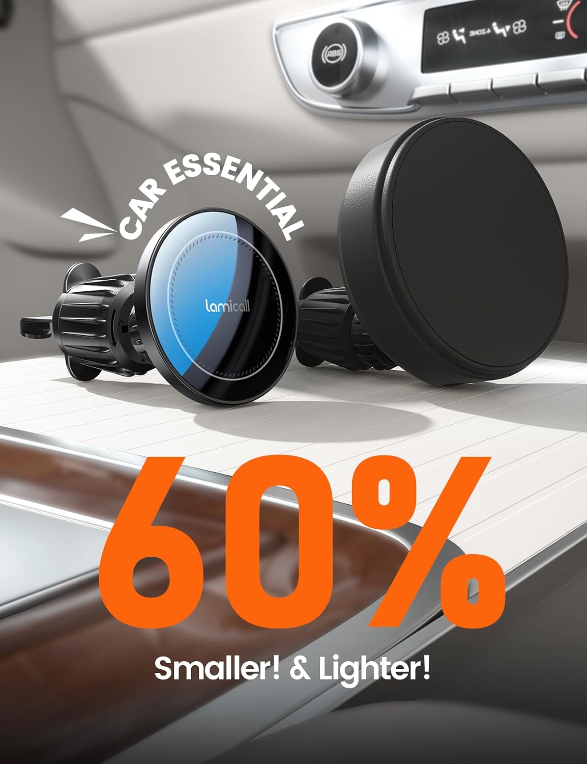 15W for Magsafe Car Mount Charger Vent Dashboard 360° for Iphone | 20X Strong Magnets Wireless Car Phone Holder Charger Phone Holder Accessories for Women Men for Iphone 17 16 15 Pro Max Black