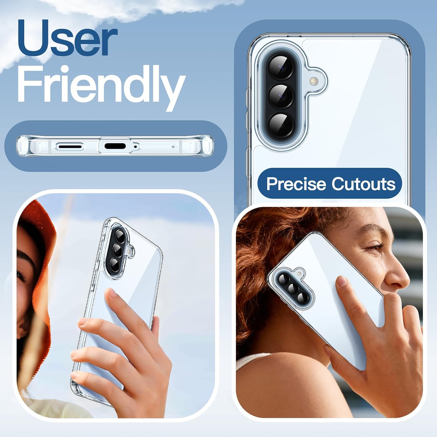 Case for Samsung Galaxy A57 5G, Non-Yellowing Shockproof Bumper Protective Phone Cover, Anti-Scratch Hard PC Back (Clear)