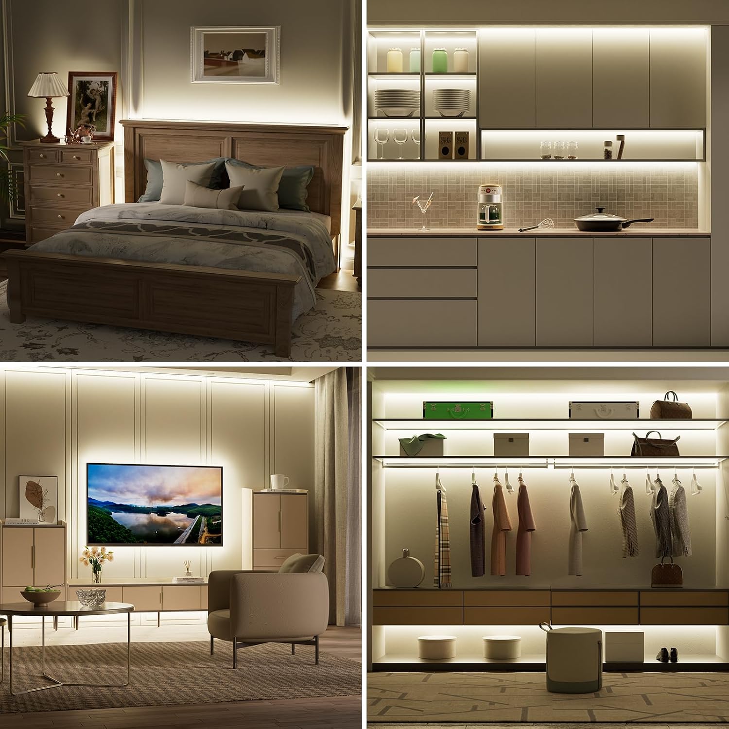 COB LED Strip Nautral White,4000K Dimmable LED Tape Light,Cri93+ Super Bright High Lumen,Compatible with Alexa/Google Assistant,Flexible Strip Ligths for Bedroom,Kitchen,Office,Under Cabinet