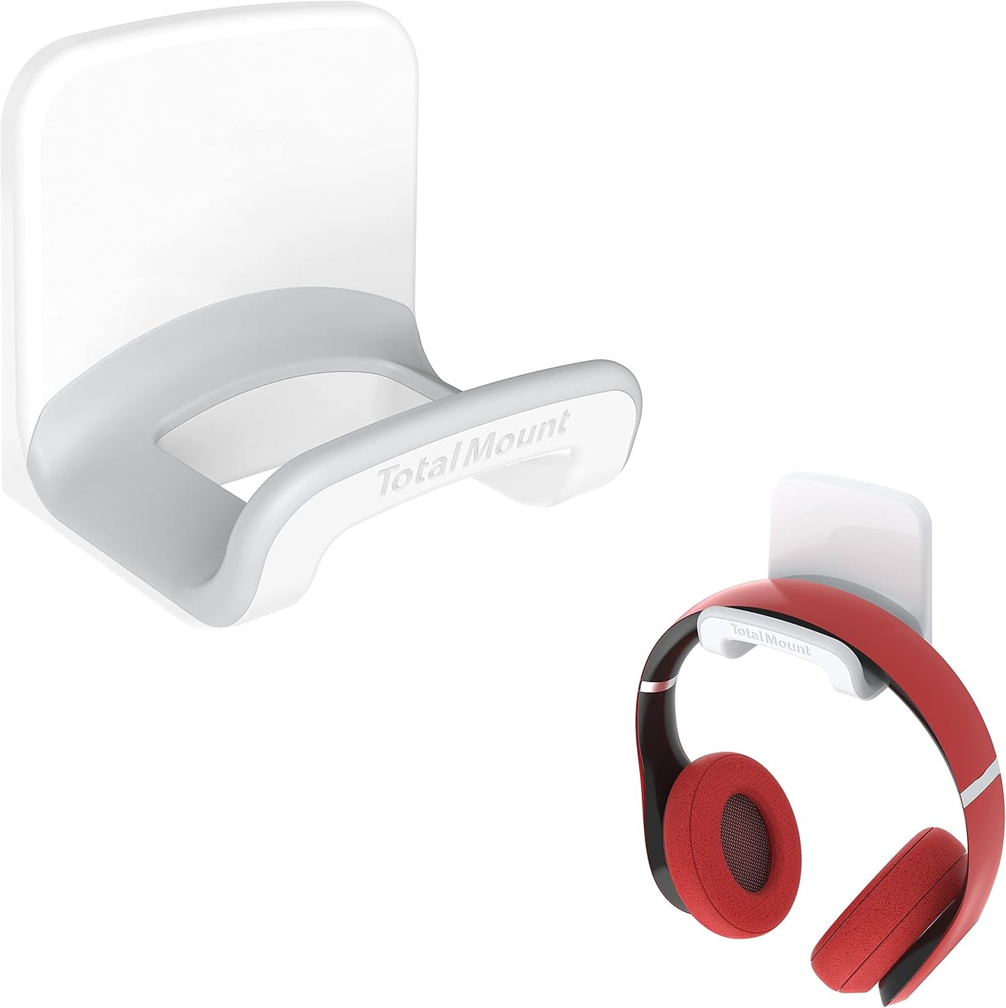 Studio-Grade Headphone Holder - Wall-Mounted Hanger Without Screws or Adhesive (White)