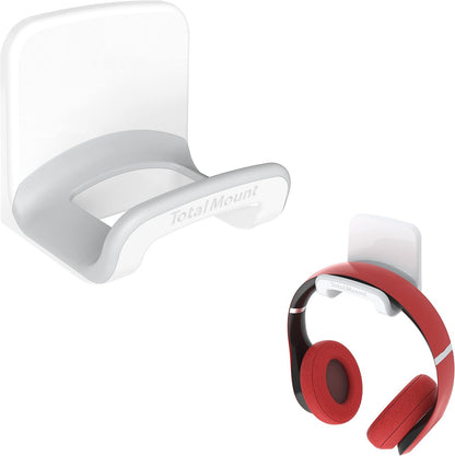 Studio-Grade Headphone Holder - Wall-Mounted Hanger Without Screws or Adhesive (White)