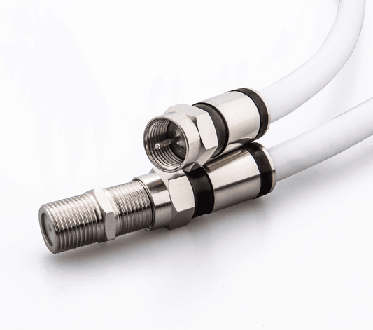 4FT RG6 Coaxial Cable with F-Type Connector - White, 75 Ohm