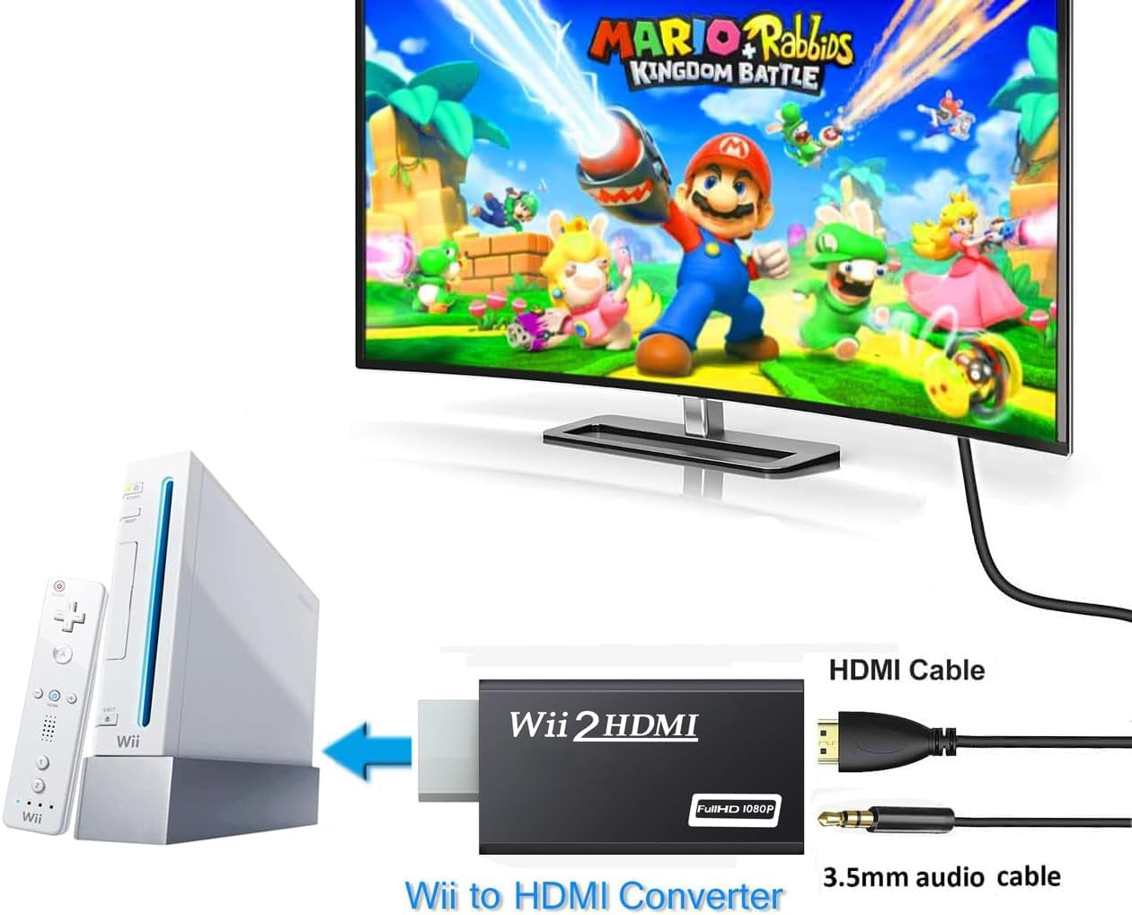 Elevate Your Wii Gaming Experience with Our 1080P HDMI Adapter - Stunning Video & Audio for Ultimate Gameplay!