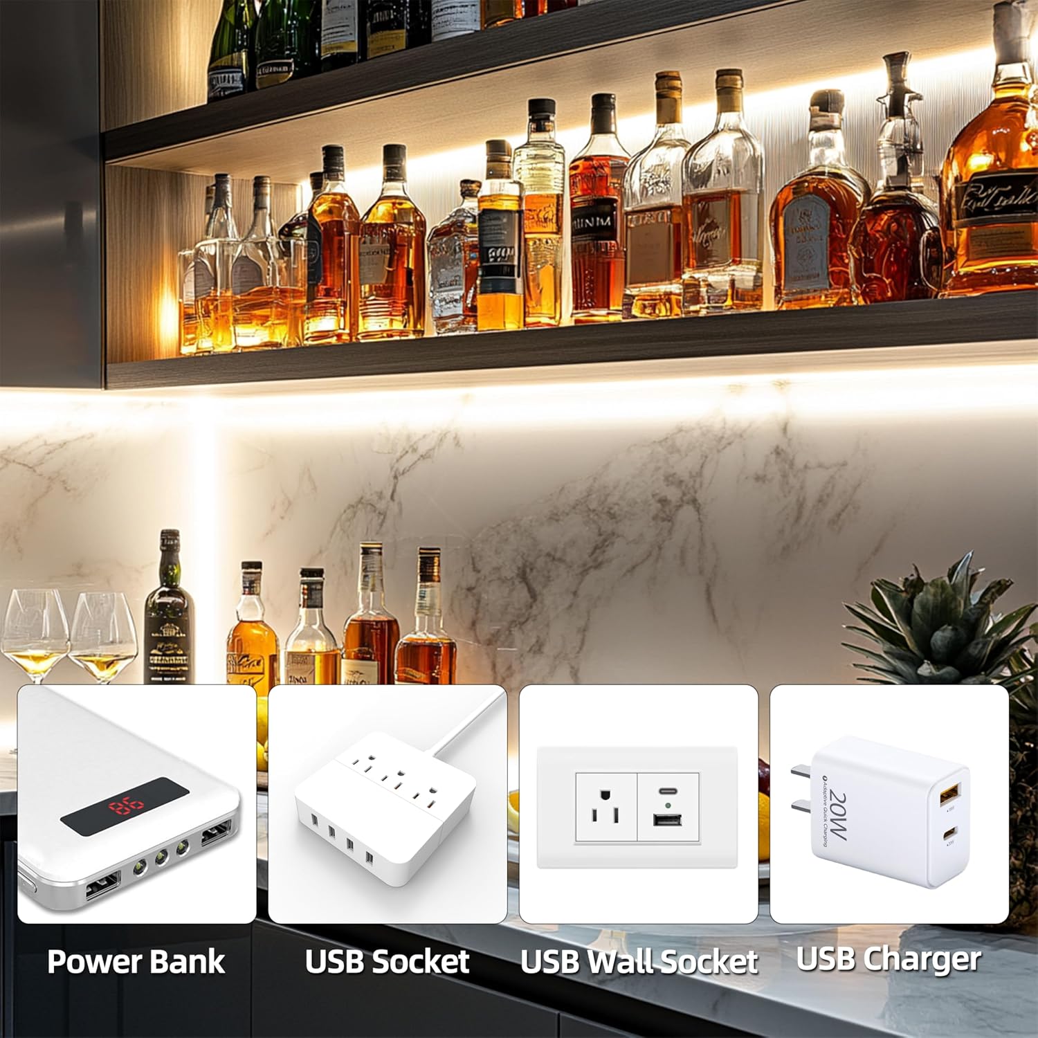 USB Led Strip Light 5V,3.28Ft Flexible Led Strip Lights with Self Adhesive,Dimmable Light Strips 2800K-6500K for 3D Printer External Lighting,Cabine,Mirror,Tv,Table Lighting,Home DIY