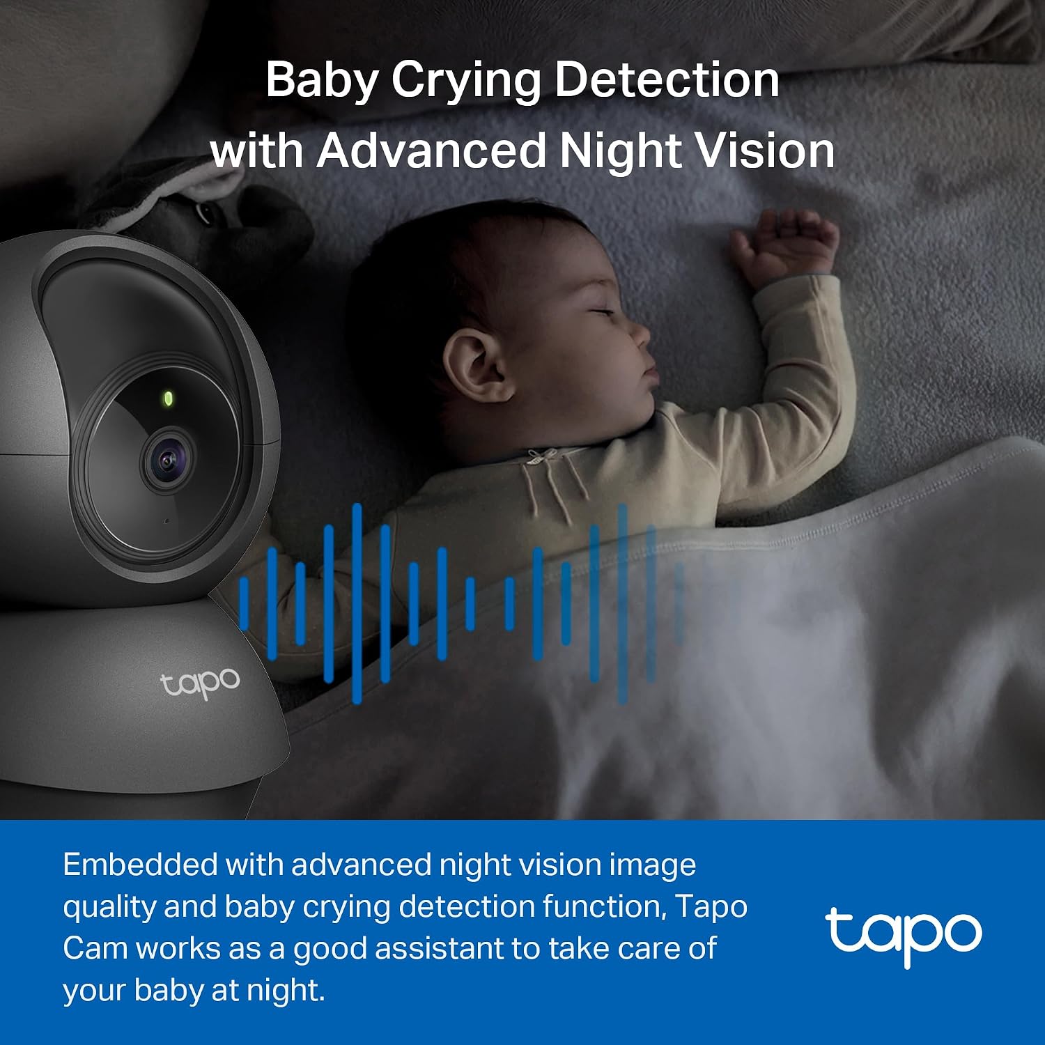 Tapo 1080P Pan/Tilt Security Camera for Baby Monitor, Pet Camera, C201 | Motion Detection, 2-Way Audio, Night Vision, Cloud & SD Card Storage, Works with Alexa & Google Home, Black
