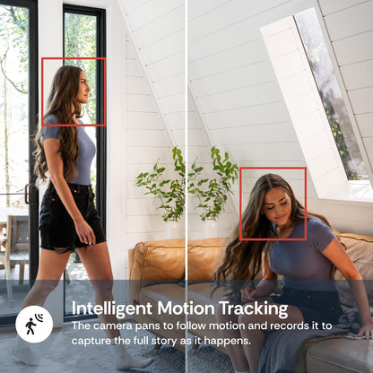 Luna 2K Indoor Cameras for Home Security, 2.4Ghz & 5Ghz Wifi, 360-Degree Pan-Tilt, Built-In Spotlight, Human Auto Tracking, Siren, Pet/Dog/Baby Camera with Phone App, Black (2026 Upgrade Version)