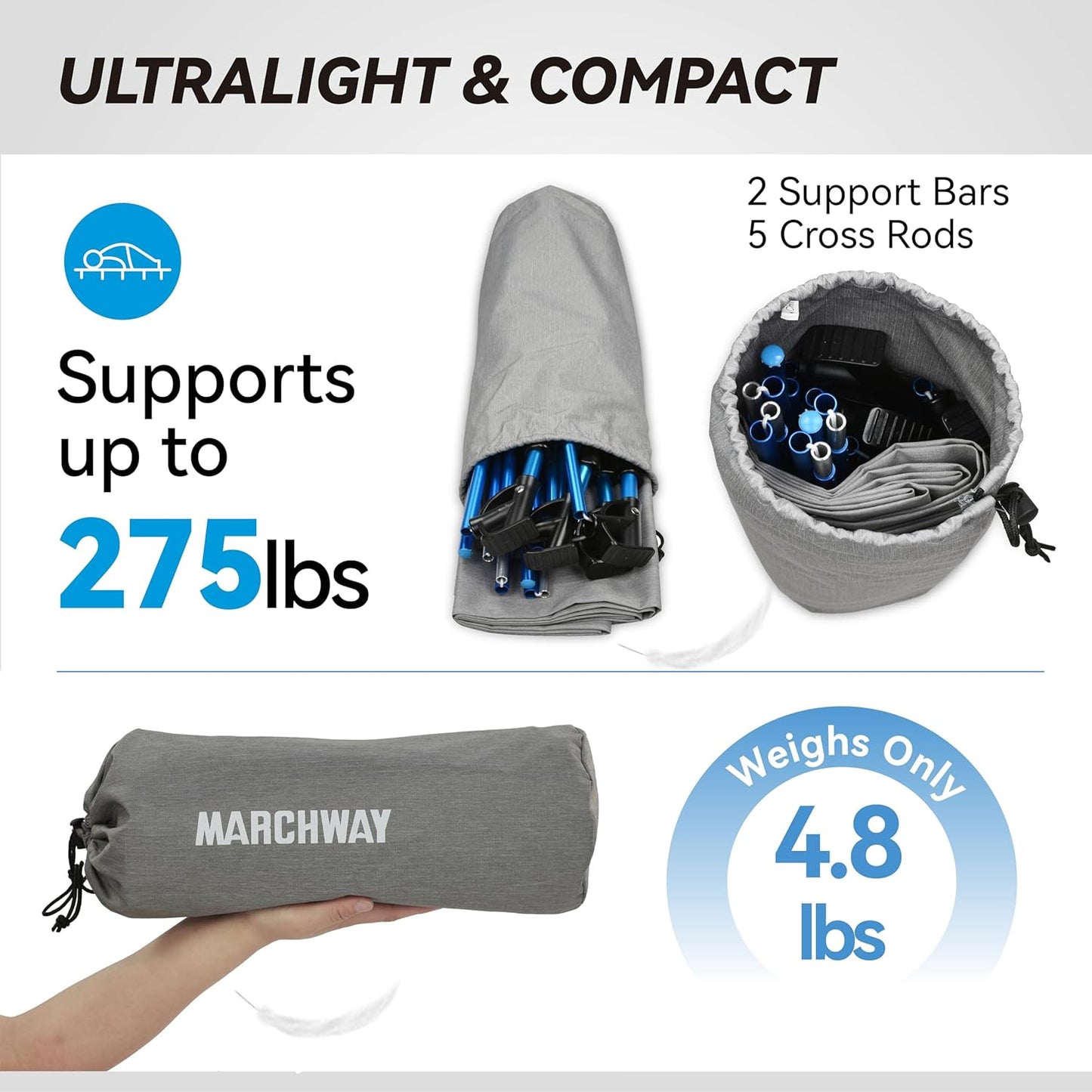 Ultralight Portable Folding Camping Cot Bed - Your Ultimate Outdoor Companion for Comfort and Adventure in Grey