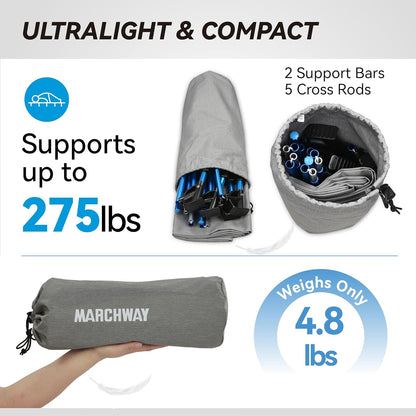 Ultralight Portable Folding Camping Cot Bed - Your Ultimate Outdoor Companion for Comfort and Adventure in Grey