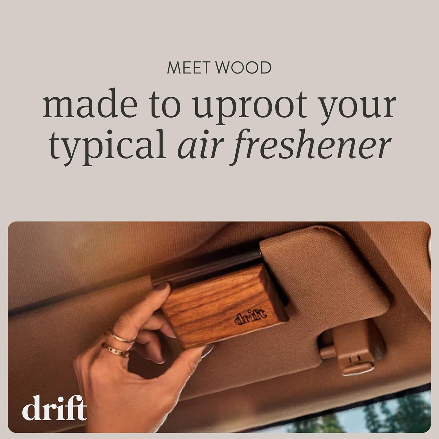 Car Air Freshener - the Original Wood Air Freshener - Car Odor Eliminator - Long Lasting Scent - Auto Accessories - Metal Clip - Essential Oils - Clean Ingredients - Teak Scent Starter Kit