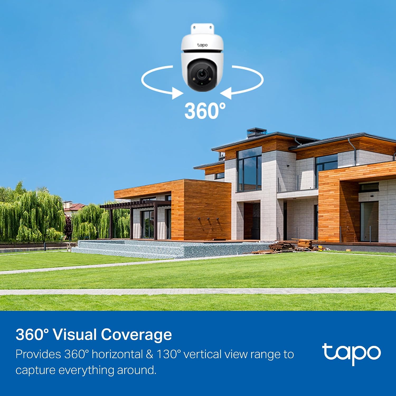 Tapo 1080P Outdoor Wired Pan/Tilt Security Wi-Fi Camera, 360° View, Motion Tracking, Works with Alexa & Google Home, Night Vision, Free AI Detection, Cloud & SD Card Storage(Up to 512GB), Tapo C500…