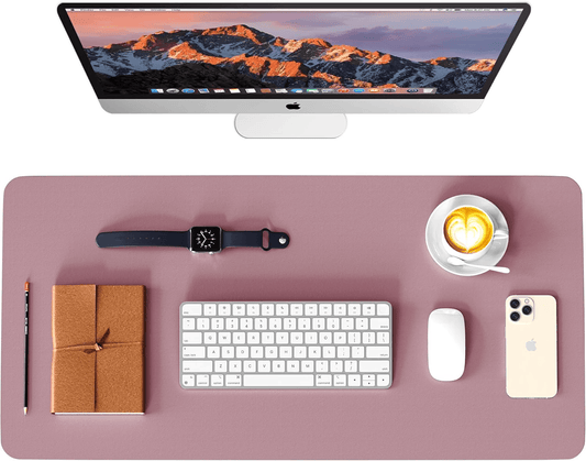 Stylish Waterproof Leather Desk Pad Protector - Purple/Pink