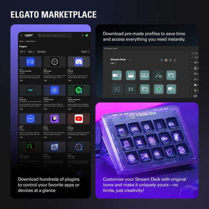Stream Deck MK.2 - Ultimate Studio Controller with 15 Customizable Macro Keys for OBS, Twitch, YouTube & More - Compatible with Mac & PC