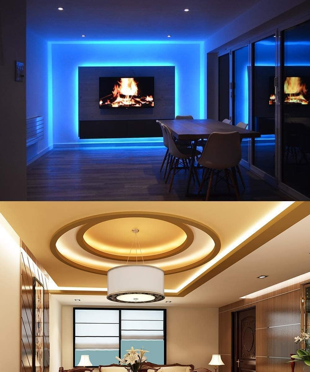 LED Strip Lights Bluetooth, 32.8Ft Music Sync LED Lights with App Phone, Remote, Control Box, RGB Color Changing Lights with 64 Scenes Modes, DIY for Room, Bedroom, Kitchen, TV, Office, Party