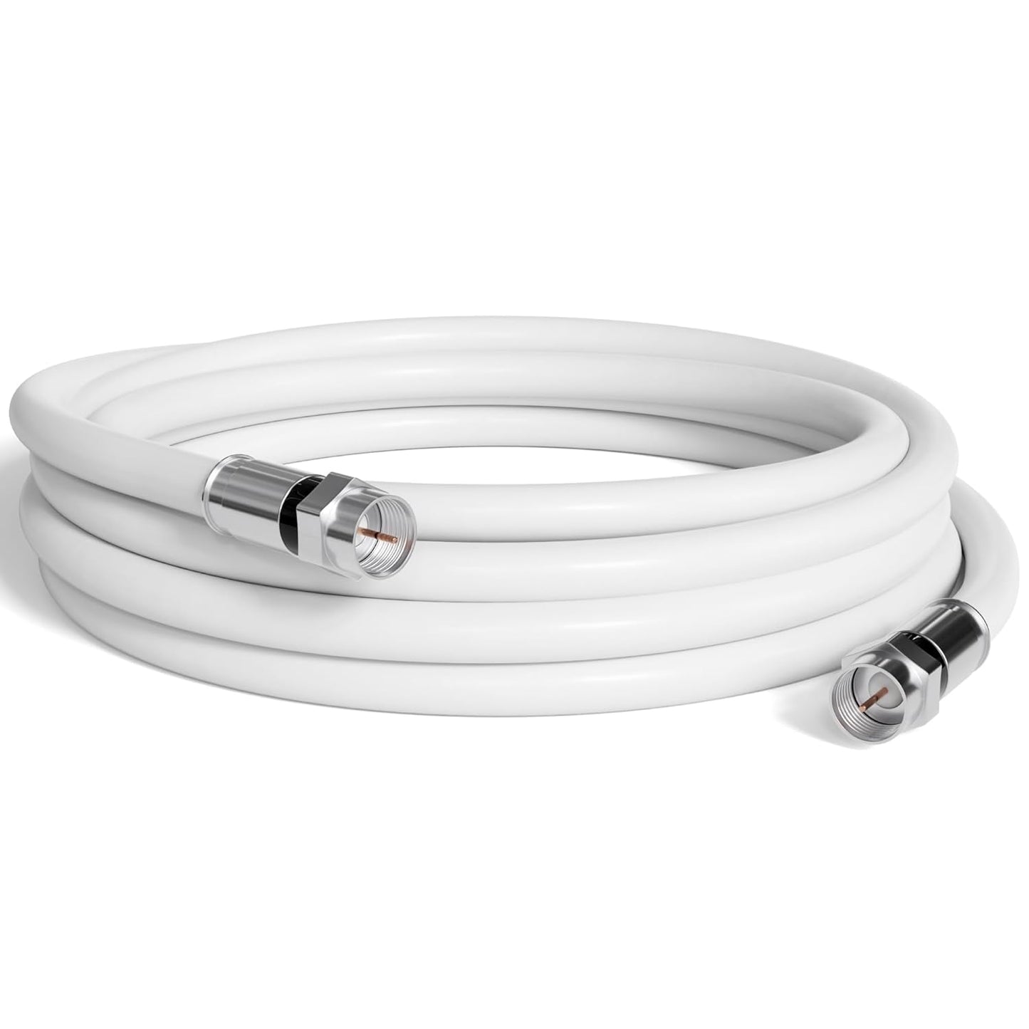 CIMPLE CO 12FT RG6 Coaxial Cable - Dual Shielded Indoor/Outdoor Coax Cable for TVs, Antennas, Internet & Audio/Video - White