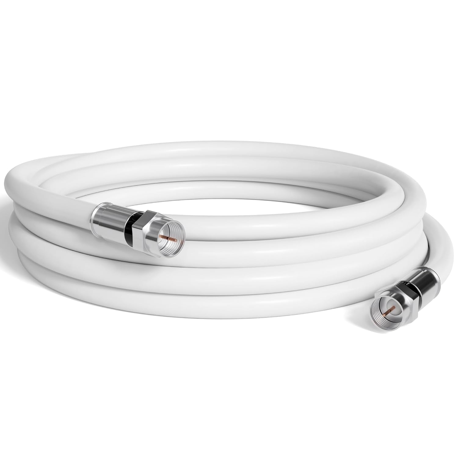 CIMPLE CO 3FT RG6 Coaxial Cable - Dual Shielded Indoor/Outdoor Coax Cable for TVs, Antennas, Internet, and Audio/Video - White