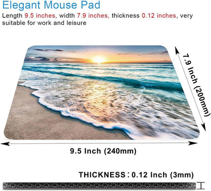 Vibrant Beach Sunset Mouse Pad - Stylish Non-Slip Design for Laptops and Offices