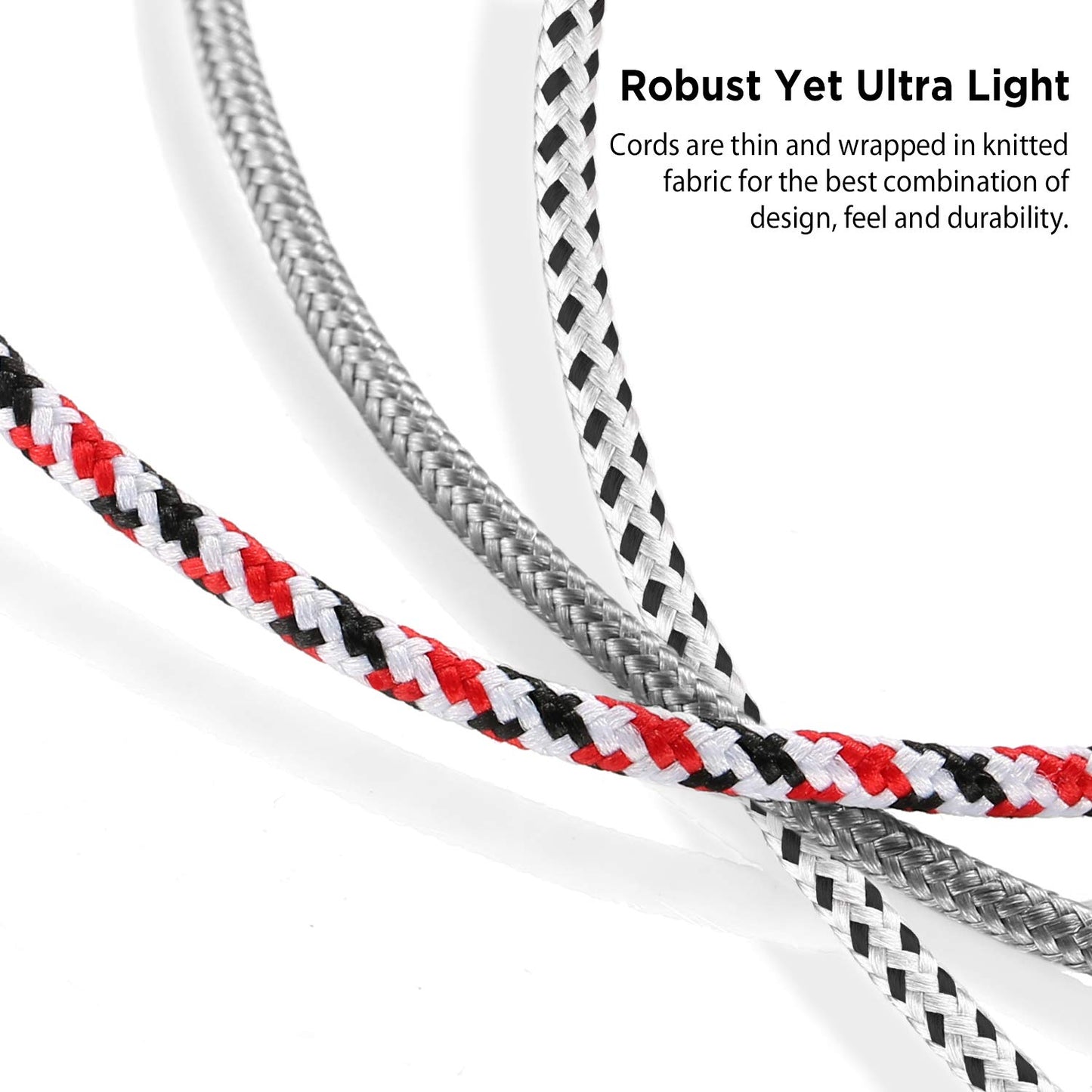 Zebra White 3.5mm Audio Splitter - Knitted TRS Headphone Splitter for Earphones & Speakers