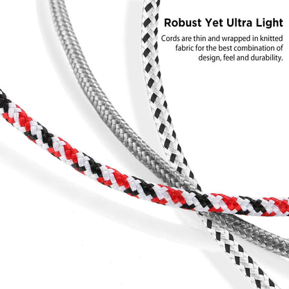 Zebra White 3.5mm Audio Splitter - Knitted TRS Headphone Splitter for Earphones & Speakers
