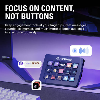 Stream Deck MK.2 - Ultimate Studio Controller with 15 Customizable Macro Keys for OBS, Twitch, YouTube & More - Compatible with Mac & PC