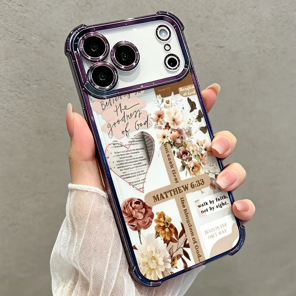 Faith & Grace Cross Pattern Soft TPU Phone Case - Shockproof, Drop-Resistant Rustic Silicone Casing for Iphone 17,16,15,14,13,12,11 Pro Max Air, Women'S Protection Accessory, Phone Accessories (DDSJ260518014)