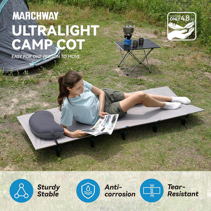 Ultralight Portable Folding Camping Cot Bed - Your Ultimate Outdoor Companion for Comfort and Adventure in Grey