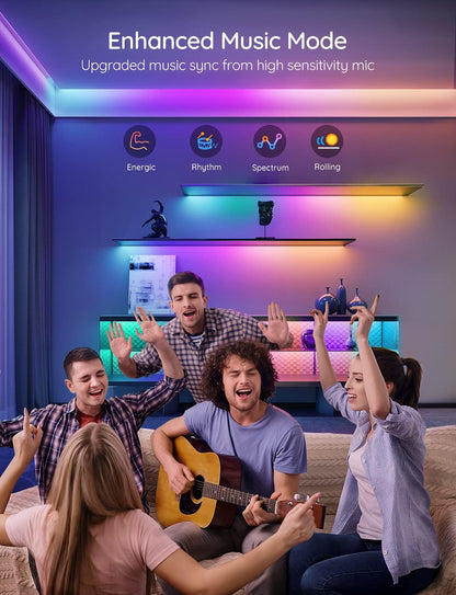 Govee RGBIC LED Strip Lights, 32.8Ft Wifi Color Changing LED Lights, APP Control with Segmented Control Smart Color Picking, Works with Alexa and Google Assistant, Music LED Lights for Bedroom, Party