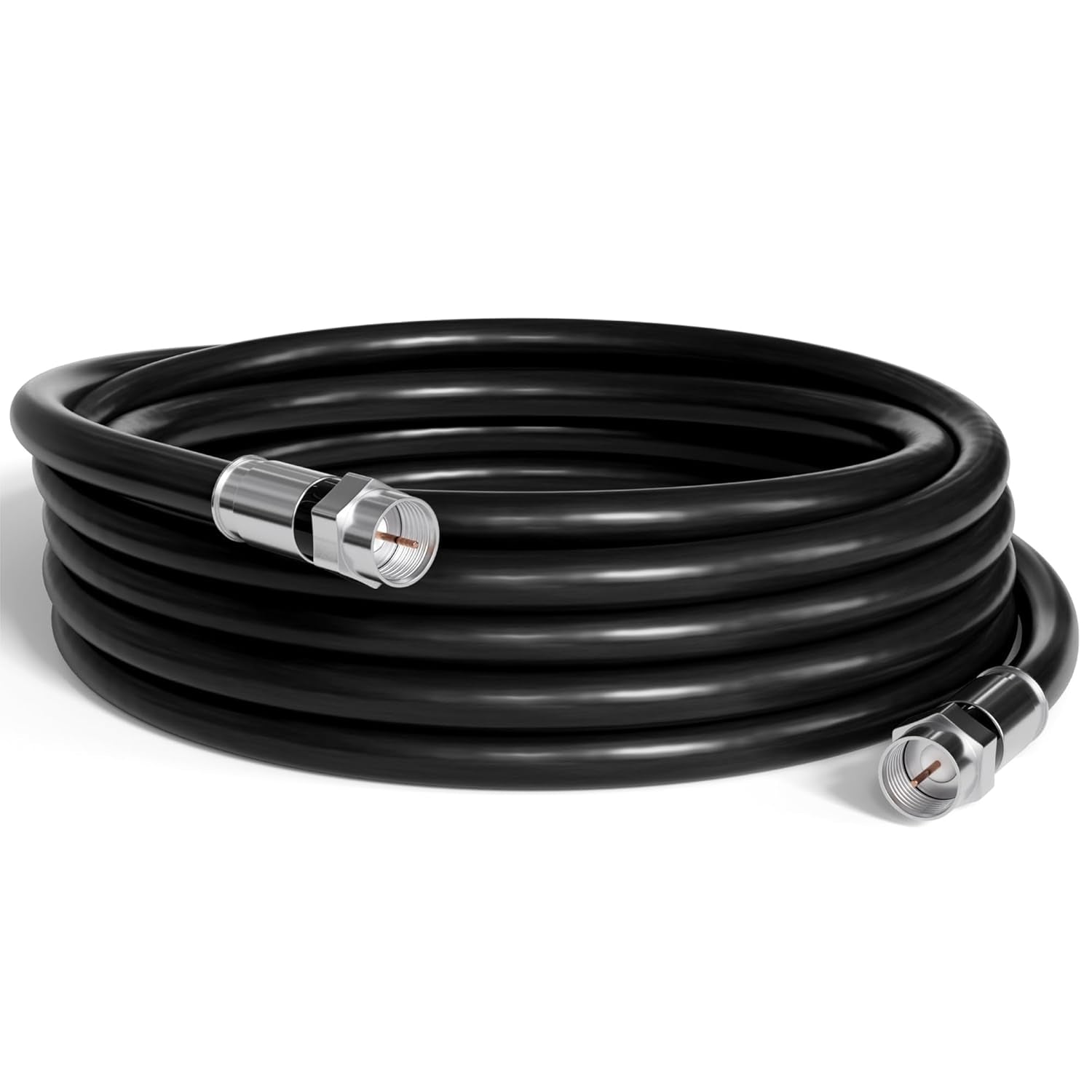 CIMPLE CO 20FT RG6 Coaxial Cable - Dual Shielded Indoor/Outdoor Coax Cable for TVs, Antennas, Internet & Audio/Video - Black