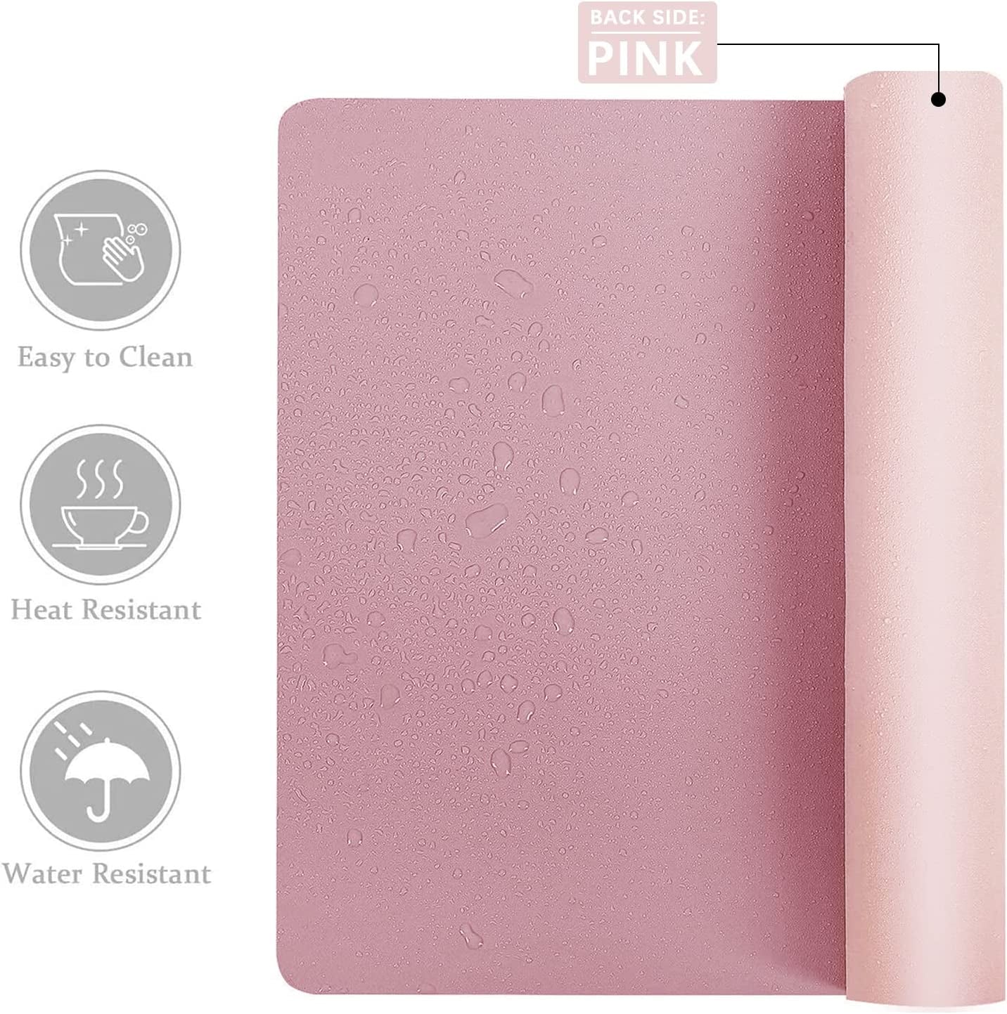 Large Dual-Sided Desk Mat - Stylish Waterproof PU Leather Protector Pad for Office & Home, Smooth Surface Mouse Pad (Purple, 31.5" x 15.7")