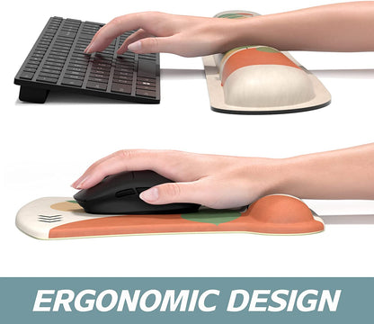 Ergonomic Memory Foam Mouse Pad with Wrist Support - Non-Slip Design for Pain Relief in Gaming & Office Use - Modern Abstract Style