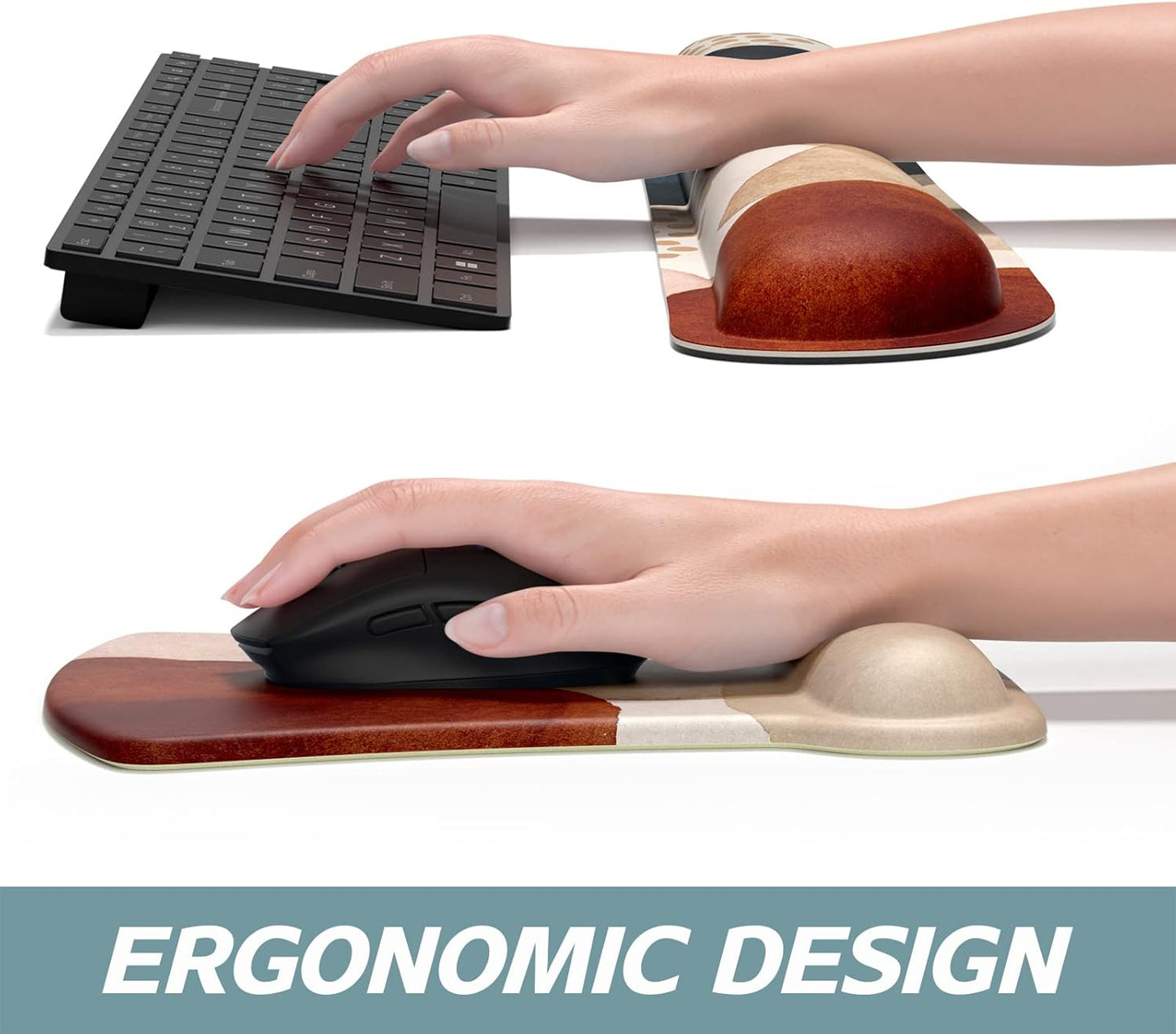 Ergonomic Memory Foam Mouse Pad with Wrist Support - Non-Slip Design for Gaming & Office Use - Abstract Art Style for Ultimate Comfort