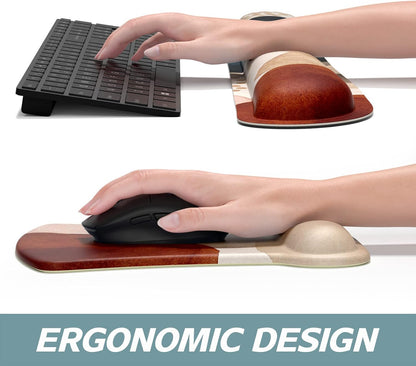 Ergonomic Memory Foam Mouse Pad with Wrist Support - Non-Slip Design for Gaming & Office Use - Abstract Art Style for Ultimate Comfort