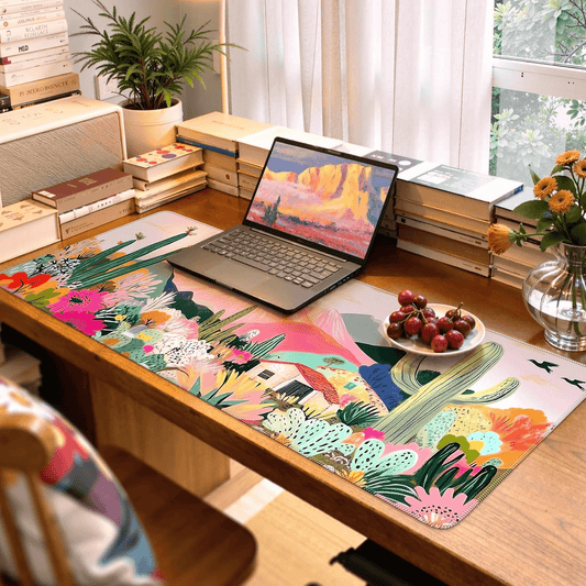 Extra-Large Waterproof Gaming Mouse Pad - Cactus Design