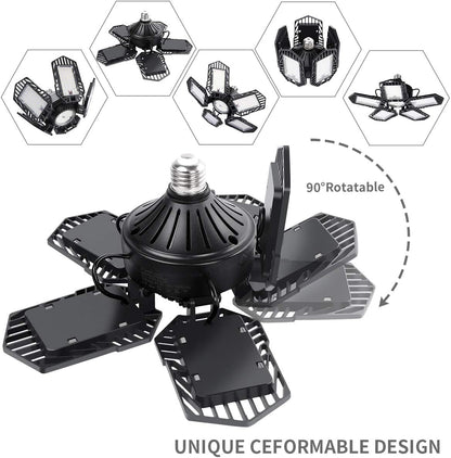 Led Ceiling Lights - Super Bright 6500K 150W, Adjustable Panels, Compatible with E26/E27 Sockets, Applicable for Workshop, Barn, Warehouse, Attic - 1 Pack