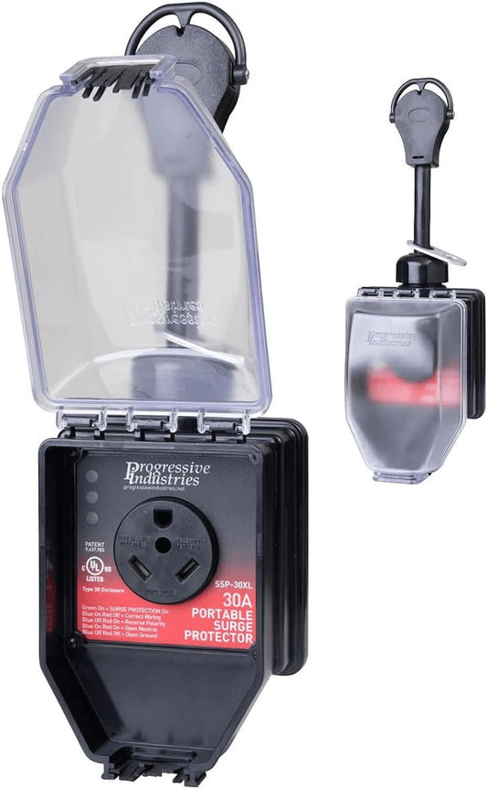 SSP-30XL Portable RV Smart Surge Protector, Black, 30 Amp