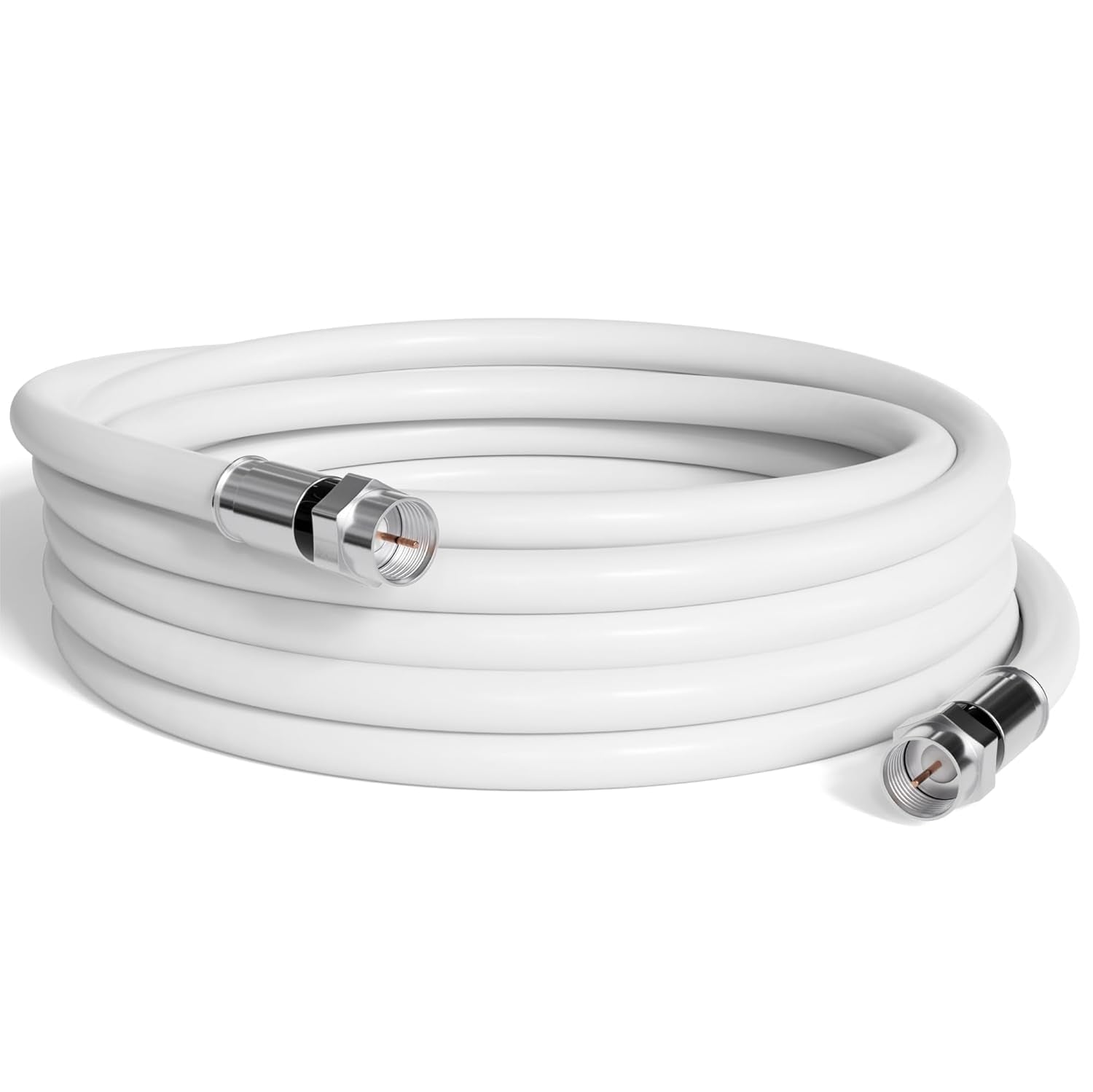 CIMPLE CO 35 FT RG6 Coaxial Cable - Dual Shielded Indoor/Outdoor for TVs, Antennas, Internet & Audio/Video - Reliable White Coax Wire