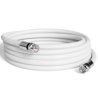 CIMPLE CO 35 FT RG6 Coaxial Cable - Dual Shielded Indoor/Outdoor for TVs, Antennas, Internet & Audio/Video - Reliable White Coax Wire