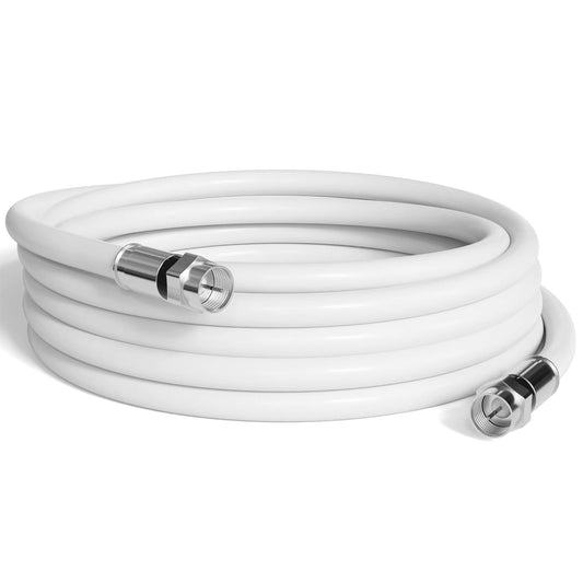 CIMPLE CO 35 FT RG6 Coaxial Cable - Dual Shielded Indoor/Outdoor for TVs, Antennas, Internet & Audio/Video - Reliable White Coax Wire