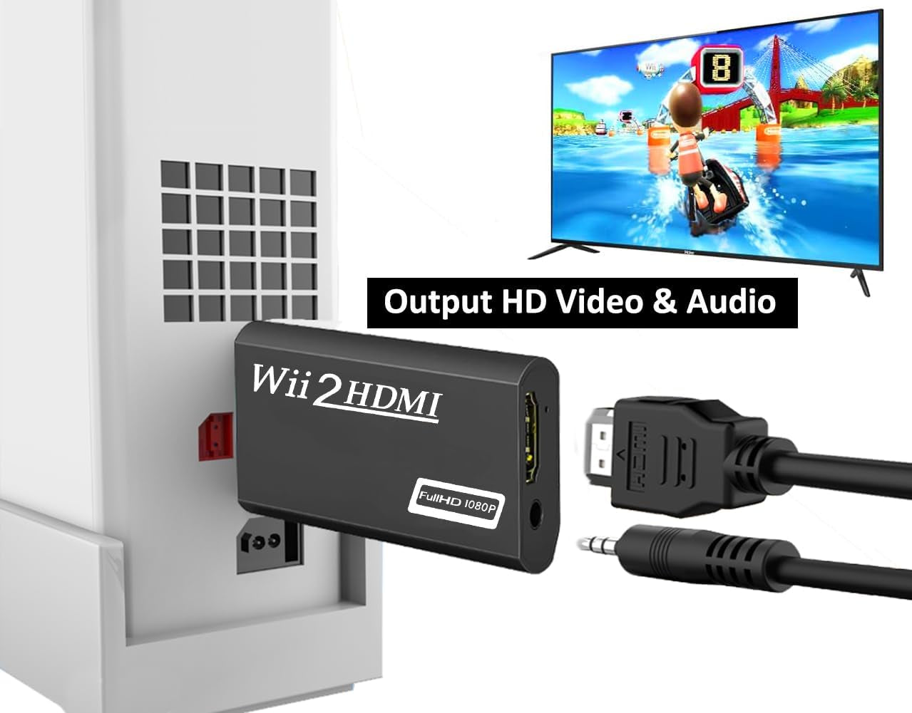 Elevate Your Wii Gaming Experience with Our 1080P HDMI Adapter - Stunning Video & Audio for Ultimate Gameplay!