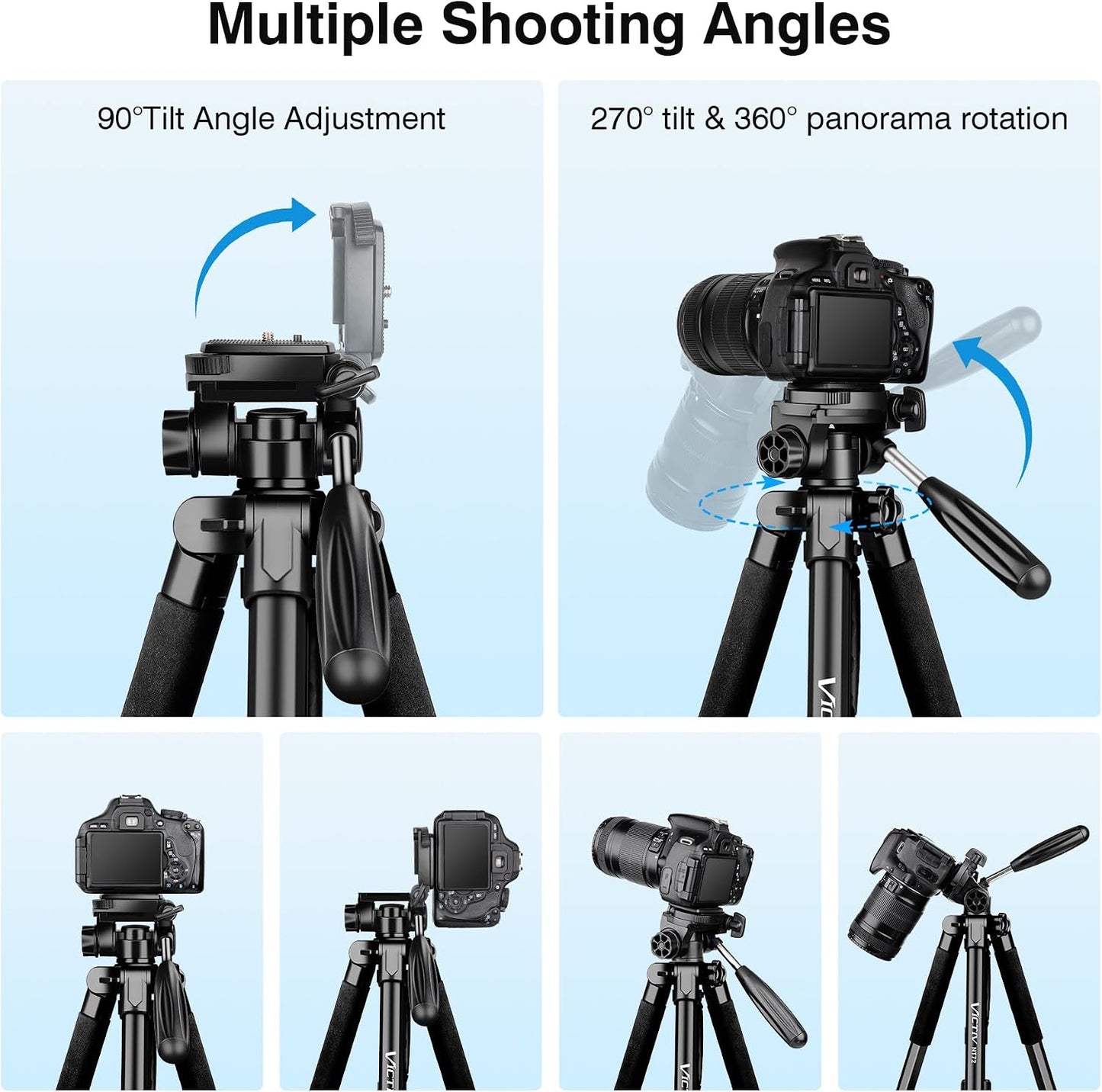Tripod for Camera and Phone, 72" Tall Camera Tripod Monopod with Remote, Professional Heavy Duty Compact Camera Stand for Iphone, DSLR, Spotting Scope, Telescope, Binocular